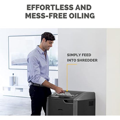 Fellowes 10 Paper Shredder Oil Lubricant Sheets – Powershred Performance+ Easy to Use Shredder Oil Sheets - White