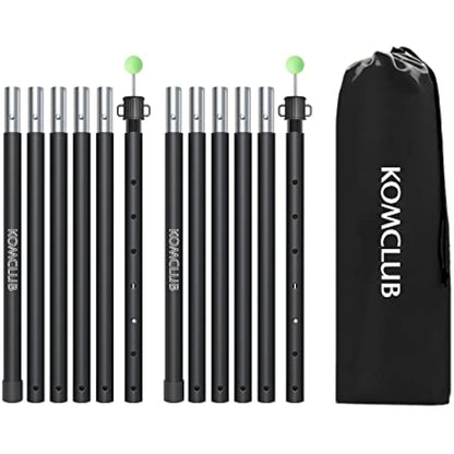 KOMCLUB Tarp Poles Adjustable Tent Pole Upgrade Thickened Stainless Steel Camping Tarp Pole for Outdoor Canopy Awning Rain Shelter