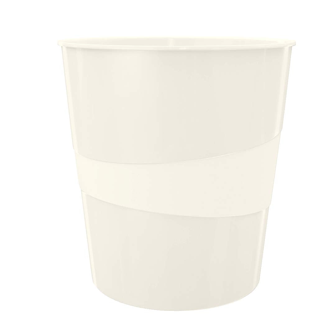 Leitz WOW 52781001 Waste Paper Bin, 15 Litres, Plastic, White, Pack of 6