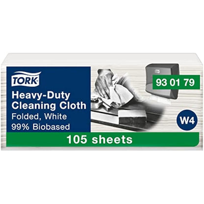 Tork Biobased Heavy-Duty Cleaning Cloth White W4, 1 ply, 105 cloths, 930179