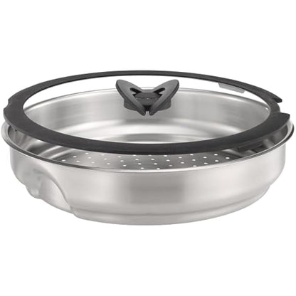 Tefal Ingenio Stainless Steel Steamer With Glass Lid