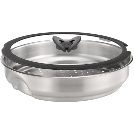 Tefal Ingenio Stainless Steel Steamer With Glass Lid