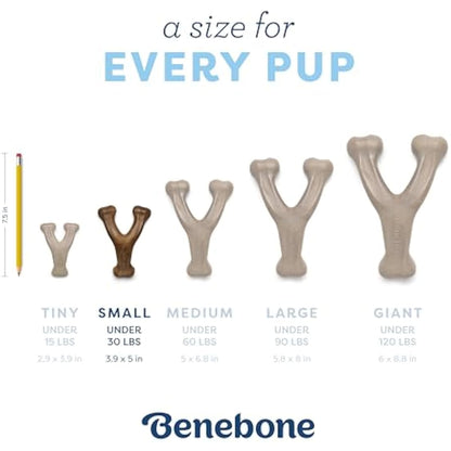 Benebone Puppy Indestructible Wishbone Dog Chew Toy for Aggressive Chewers, Long Lasting Tough Teething Boredom Breaker for Puppies, Real Bacon Flavour, For Small Dogs, Made in the USA