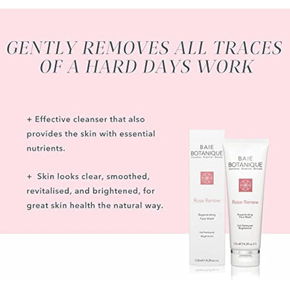 Baie Botanique Rose Renew - Organic Non Toxic Face Wash - Rose Water & Aloe Vera - Natural - Vegan - No Irritants - Paraben Free - Sensitive Safe - Vitamin C - Seabuckthorn - 125ml
