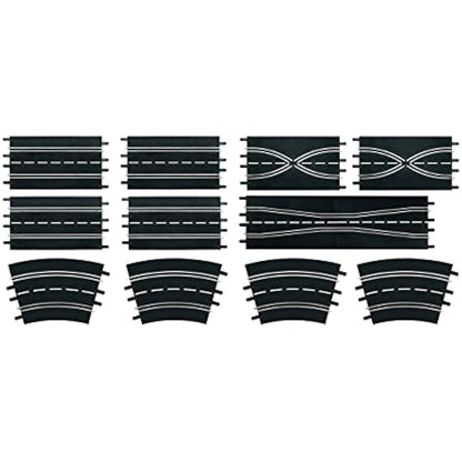 Carrera Evolution 20026956 Track Extension set (4 straights, 2 lane change sections 2 chicanes, 4 curves 2/30°), 12 Pieces