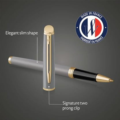 Waterman Hémisphère Rollerball Pen | Stone Grey (The Understated Edit Collection) | Fine Point with Black Ink | Gift Box