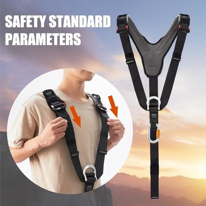 SOB Climbing Harness Shoulder Harness, Adjustable Shoulder Harness with Carabiner, Compatible with Climbing Harnesses