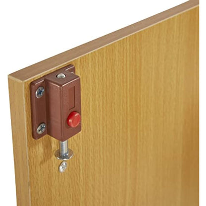 MMT Beech Storage Cabinet 2 Door with Adjustable Shelf, 75cm Tall Office Storage Cupboard, Lockable Cupboard for Home and Office, Sideboard for Study