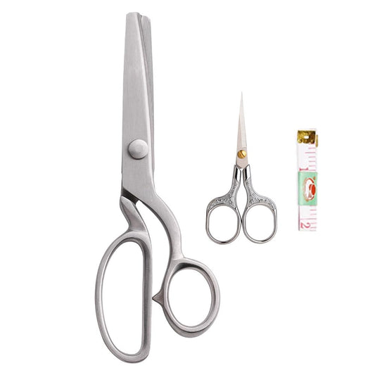Pinking Shears All Stainless Steel Fabric Shears Heavy Duty Serrated Paper Scissors Decorative Edge Zig Zag Cut Scissors 8 Inch