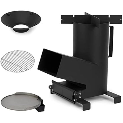 Onlyfire Outdoor Rocket Stove 3 in 1 Multifuctional Camping stove with Cooking grate and Griddle plate for Backpacking, Hiking, Cooking