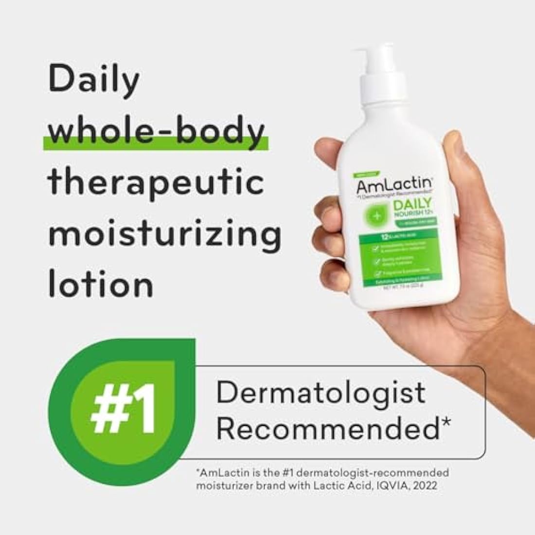 AmLactin Daily Moisturizing Body Lotion Twin Pack, (2) 7.9 Ounce Bottles, Paraben Free