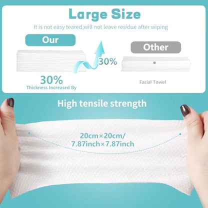 Disposable Face Towel 400 Count, Biodegradable Disposable Towels, Skin Care, Make up Remover, Wipes and Facial Cleansing