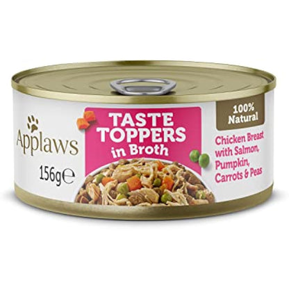 Applaws 100% Natural Wet Dog Food, Chicken Breast with Salmon and Vegetables, 12 x 156 g,Package may vary