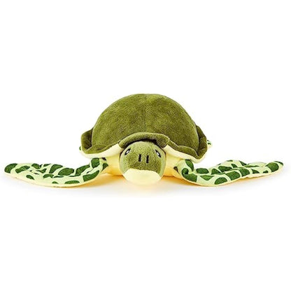 Zappi Co 100% Recycled Plush Green Sea Turtle Toy (30cm Width) Stuffed Soft Cuddly Eco Friendly animals Collection For New Born Child First kid