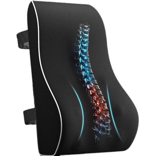 Lumbar Support Pillow for Office Chair Car Memory Foam Back Pillow for Back Pain Relief Improve Posture Ergonomic Back Cushion for Computer