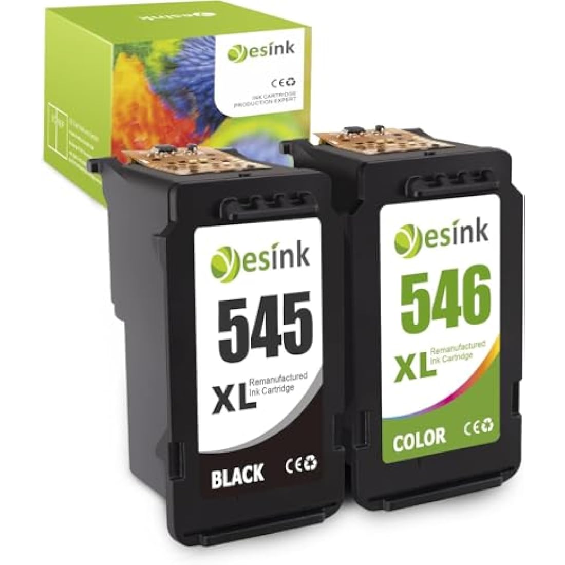 PG-545XL CL-546XL Replacement for Canon 545 and 546 Ink Canon Ink Cartridges 545 and 546 for Canon Pixma MG3050 MG2500 MG2550S MX495 MX490 (1 Black, 1 Colour)