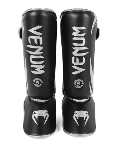 Venum, Challenger Standup Shin Guards, Men's, L, Black/Silver