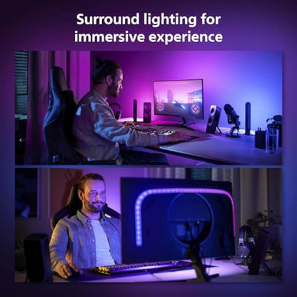 Philips Hue Play Gradient PC Lightstrip Starter Kit Including Hue Bridge [for 32-34 Inch Screens] LED Smart Lighting. Sync for Entertainment, Gaming and Media.