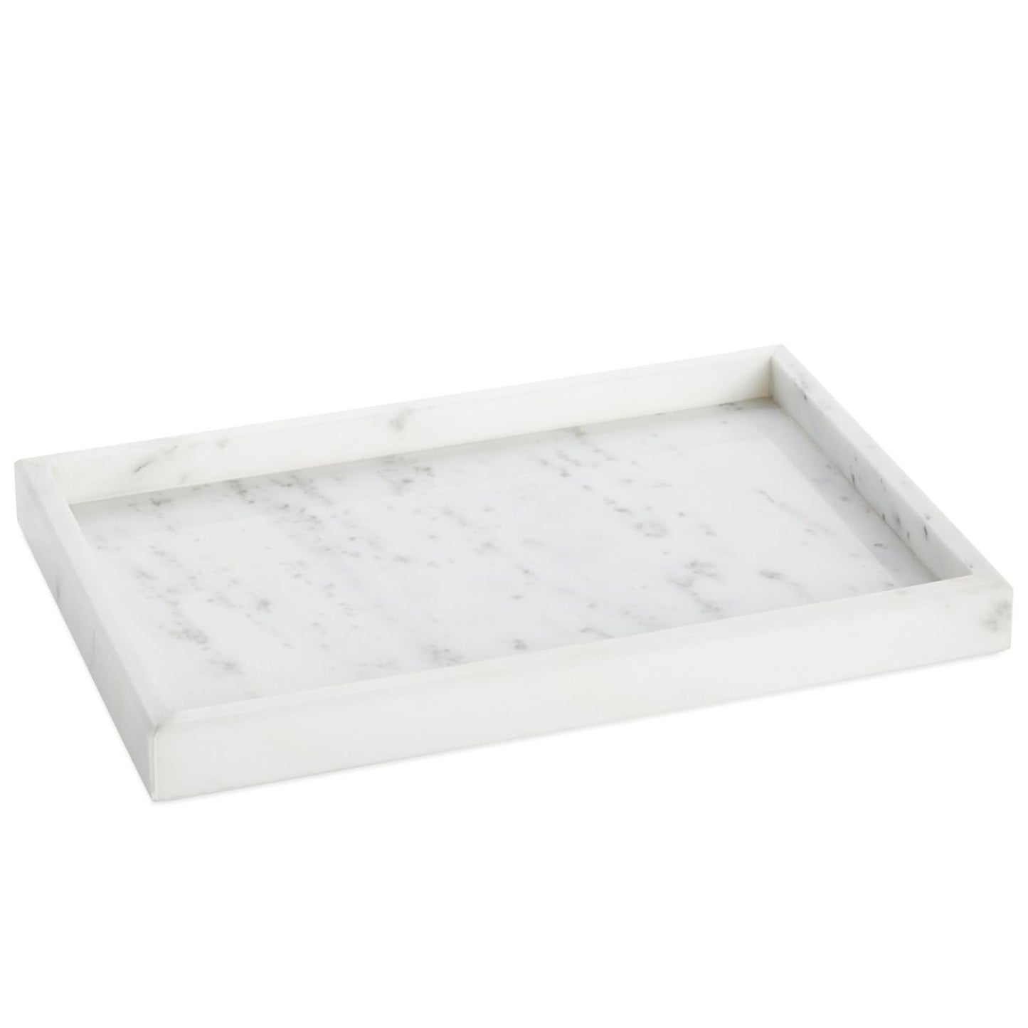 Juvale Large Marble Vanity Tray For Jewelry, Cosmetics, Candles, Lotion, Shampoo, and Perfume, for Dresser and Bathroom, Natural Veining (11.7x1.1x7.7