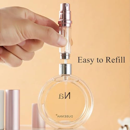 Aurdox Perfume Atomiser Refillable, Portable mini Perfume Spray Bottles Empty Spray, Dispensers, Atomizers with Bottom Pump for Travel, Leak-proof, 5ml/Pastel Violet