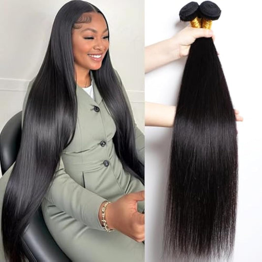 PerisModa Straight Bundles Human Hair Bundles 12A Grade 100% Unprocessed Brazilian Virgin Hair Bundles Straight Weave Bundles Human Hair Extension Quick Wave Bundles for Women (20 22 24 Inch)