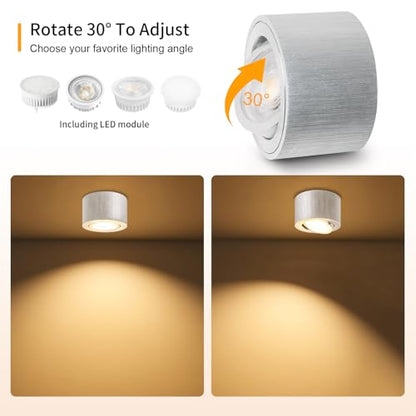 GeyouLux Dimmable LED Spotlight with Adjustable Projection, 5 W Ceiling Spotlights, Diameter 80 x 50 mm, 3000 K/4000 K/6500 K, 30 Rotation Bathroom