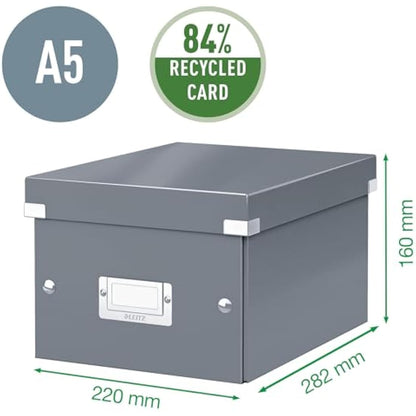 Leitz A5 Storage Box, Click and Store Range 60430001 - Small, White