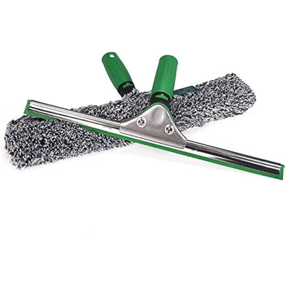 Unger AK011AUNGER ErgoTec 2-in1 Window Cleaner Starter Kit - Squeegee & Microfibre Power Washer Sleeve,Green,35cm