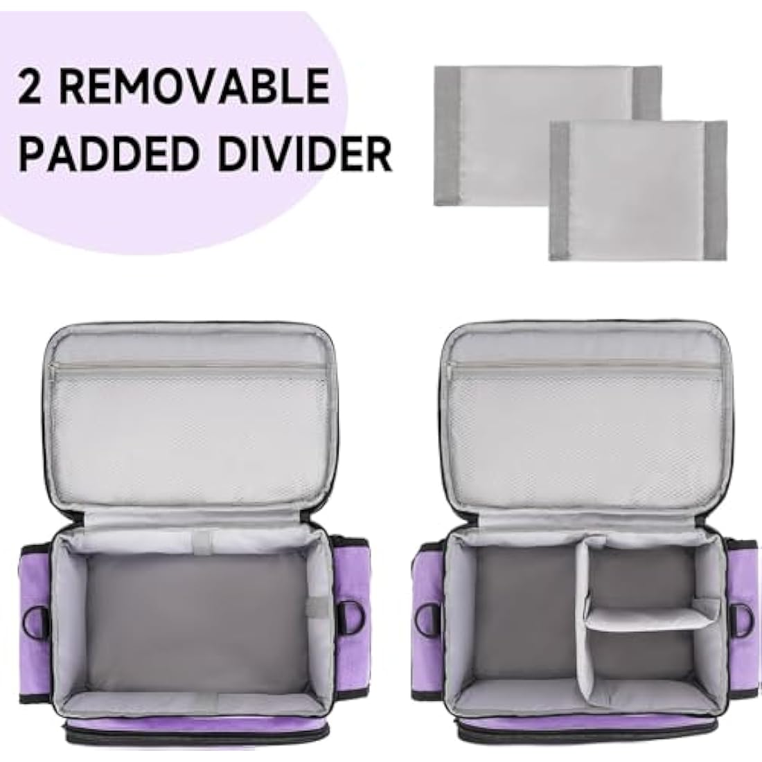 LEFOR·Z Extra Large Sewing Box,Double-Layer Sewing Bags,Protable Travel Sewing Box Organiser for Sewing Accessories Storage and Sewing Tools,Purple(Bag Only)