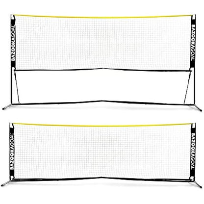 BazookaGoal Football Tennis Net 9.8x3.3ft Complete Set – Adjustable and Foldable Volleyball Net Training Tennis Net for Kids and Adults