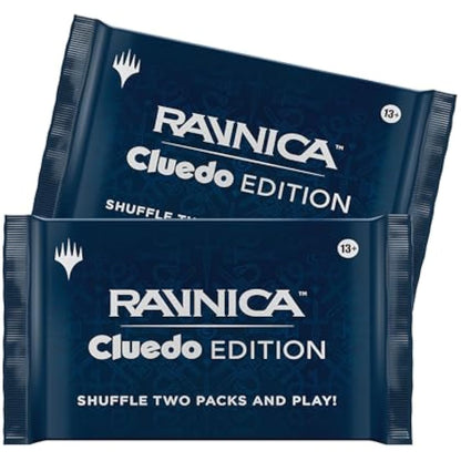 Magic: The Gathering Ravnica: Cluedo Edition - 3-4 Player Murder Mystery Card Game (Includes 8 Ready-to-Play Boosters, 21 Evidence Cards, 1 Foil Shock Land, and Detective Game Accessories)