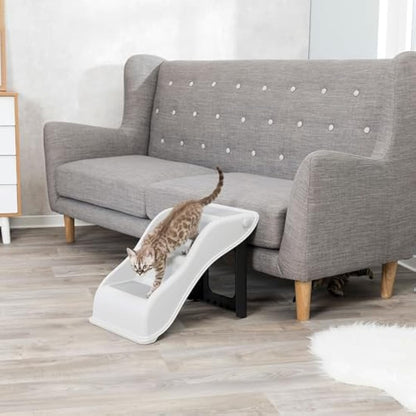 TRIXIE 3 Step Pet Stairs, Lightweight, Easy to Store, Non-Slip Treads, Grey