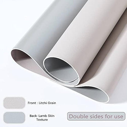Desk Pad Large, Desk Mat, Extended Mouse Mat, Mouse Pad XXL, Desk Blotter, DOBAOJIA Laptop Pad Writing Pad for Office/Home, Dual-Side Use PU Leather Waterproof 35.4" X 16.9" (Light Gray/Silver)