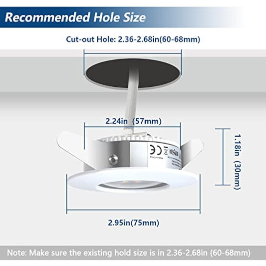 HiBay 20x 7W LED Downlights White Recessed Spotlights Ceiling Lights IP44 Spots Light Ultra Slim Downlight Neutral White 4500K 240V