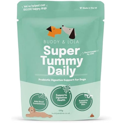 Buddy and Lola Probiotics for Dogs - High CFU Count, Plant-Based Dog Probiotics Powder for Gut Health and Skin Health - Essential Dog Soil Based Probiotic Supplement