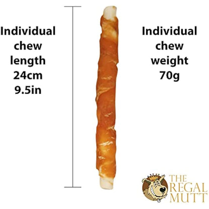 The Regal Mutt - Mega Chewy Twists with Chicken - Value Bag of 18 (1.25kg)