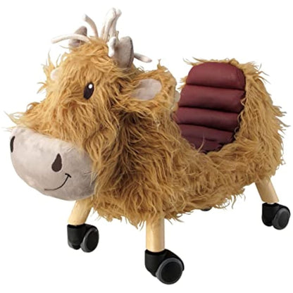 Little Bird Told Me - Hubert Highland Cow Award Winning Ride On Toy for Toddler 12+ Months Unisex - Soft Animal Toy on Wheels, Sturdy Wooden Frame, Wipe Clean Supportive Seat, British Brand Since 2007