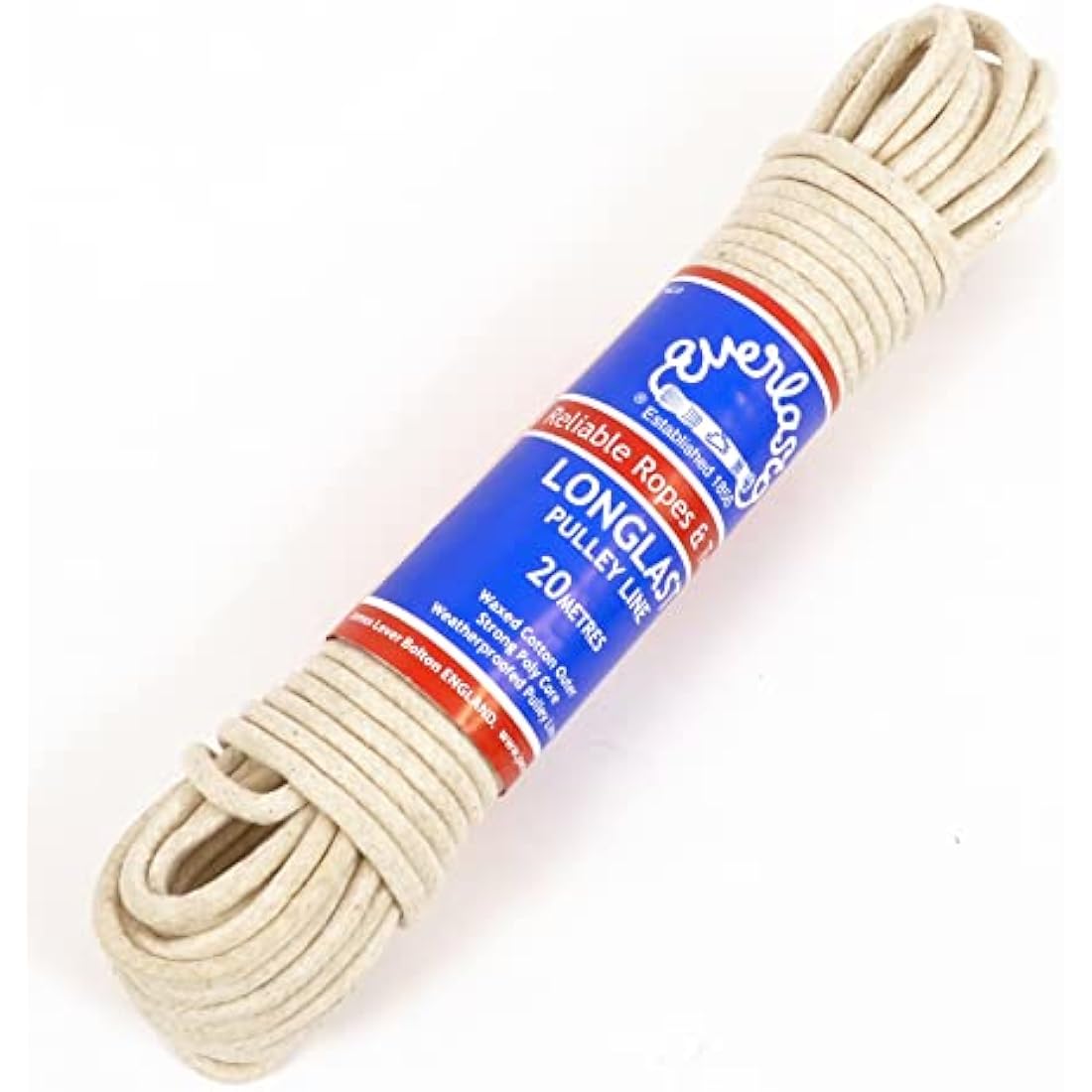 Everlasto 'Longlast' Waxed Weatherproof Cotton Clothesline Pulley Line 6mm x 20M