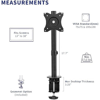 Vivo Single Monitor Adjustable Tilt Desk Mount Stand for 1 LCD Screen up to 32 inches STAND-V001C