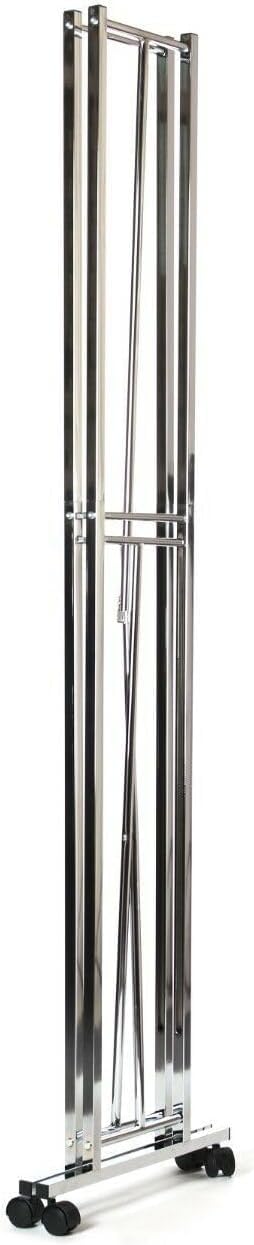 Pristine® Heavy Duty Folding Clothes Rail - Portable & Collapsible Garment Rack with Wheels - Easy Assembly, Strong