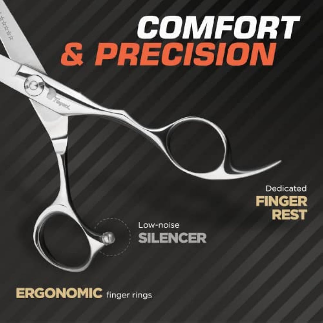 Fagaci Hairdressing Scissors Professional 6” Extremely Sharp Blades, Fine Cutting 440C Steel, Professional Hair Scissors for Women & Men, Barber Hair Cutting Shears