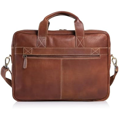KomalC 16 Inch Leather briefcases Laptop Messenger Bags for Men and Women Best Office Satchel Bag