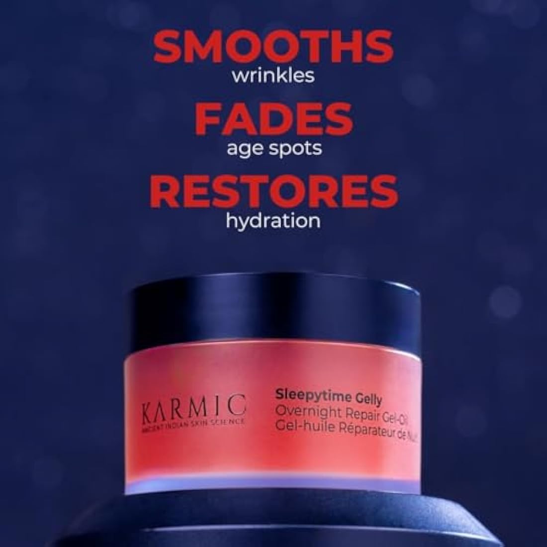 Karmic Skin Anti Ageing Night Face Cream | Wrinkle, Dark Spot & Hyperpigmentation Facial Moisturiser | Vitamin C & E, Natural Retinol | For Women & Men | Hydrating, Anti Aging Sleepytime Gelly