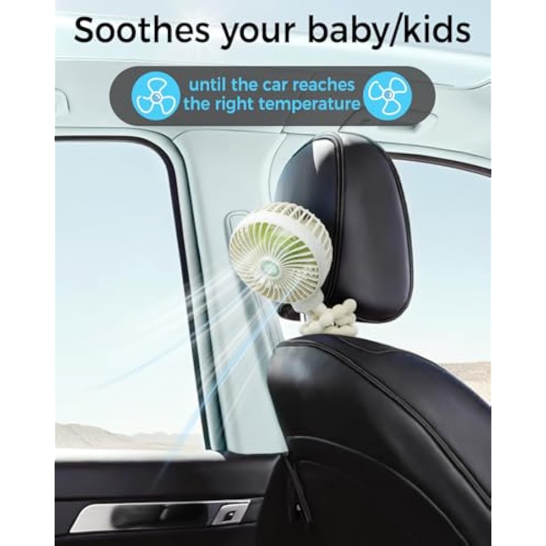 Buggy Fan Travel Holiday Essentials for Baby Toddler, Pushchair Cooling, Pram Fan Clip On Battery Rechargeable Personal Fan for Pram Accessories Stroller Pushchairs Crib Bed Treadmill Car Seat Cot