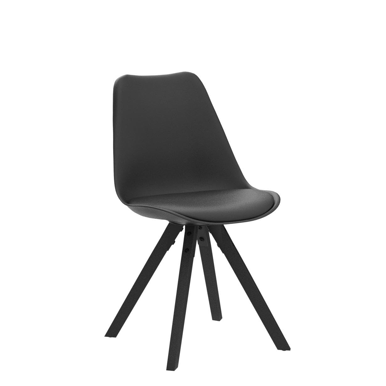 Amazon Brand - Movian Arendsee, Set of 2 Dining Chairs, 55 x 48.5 x 85 cm (L x W x H), Black