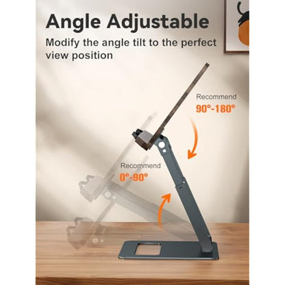 Tounee Telescopic Book Holder Stand, Adjustable Height Pull Out Design Ergonomic Cookbook Stand with Elastic Page Clips Fits All Books (Gray)