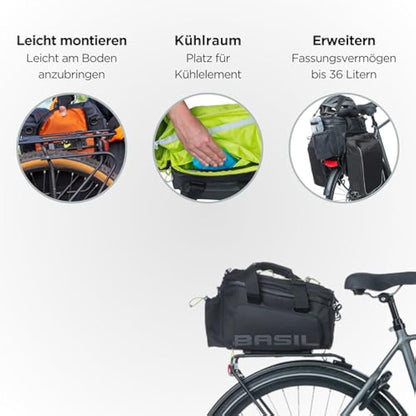 Basil Miles XL Pro MIK Black Lime Trunkbag 9-36 litres