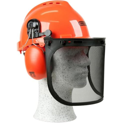 OREGON Yukon Chainsaw Safety Helmet with Protective Ear Muff and Mesh Visor (562412) , Black