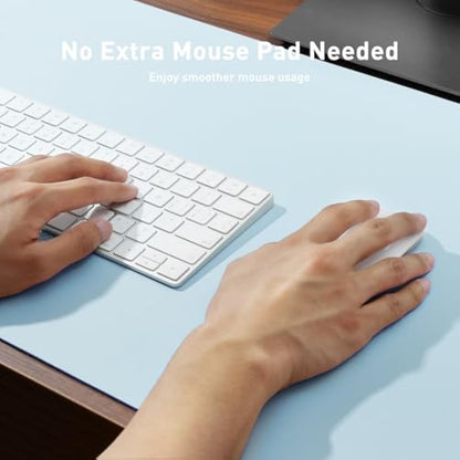 Aothia Desk Mat PU Leather Desk Pad/Mouse Pad,Anti-Slip Desk Protector,Waterproof Desk Cover for Office&Home(80cmx40cm,Baby Blue)