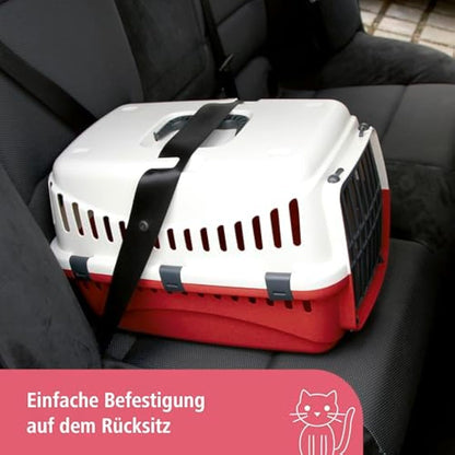 Kerbl Transport Box Expedion with Plastic Door, 45 x 30 x 30 cm, Creme/ Bordeaux